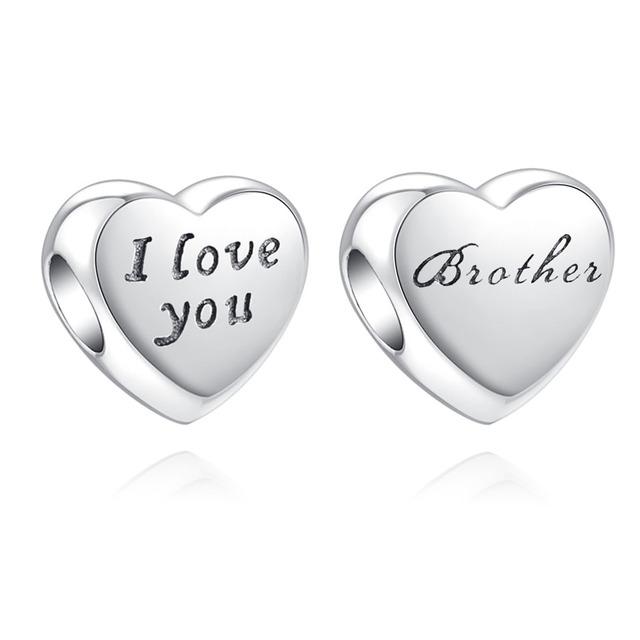 New European I Love You Dauther Auntie Cousin Diy Bead Fit Original Charms Silver 925 Bracelet Jewelry Women Acessories