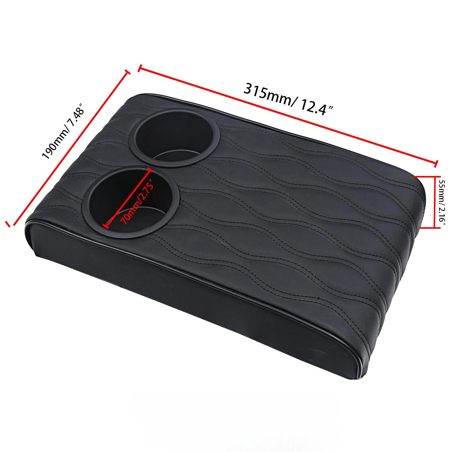 

Подушка для подлокотника центральной консоли автомобиля, мягкая, удобная, с эффектом памяти, подушка для подлокотника с 2 подстаканниками, универсальная для большинства автомобилей чёрный