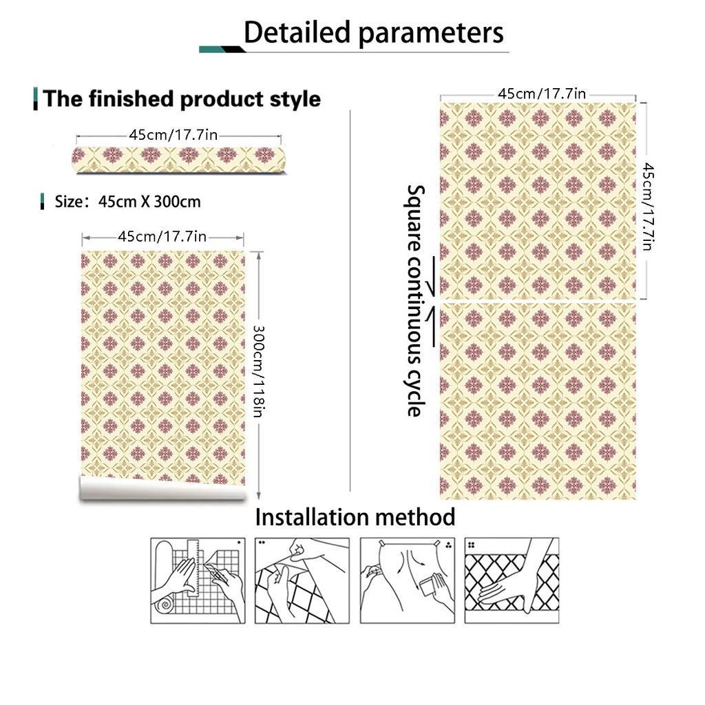Peel and Stick Trellis Wallpaper Removable Self-Adhesive Classic Lattice Floral Contact Paper for Cabinets Bathrooms Kitchen