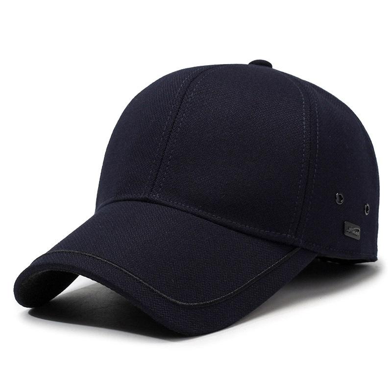 New Thickened Warm Ear Protector Baseball Cap Middle-Aged And Elderly Men'S Cotton Hat Warm Windproof Ear Protector Cap