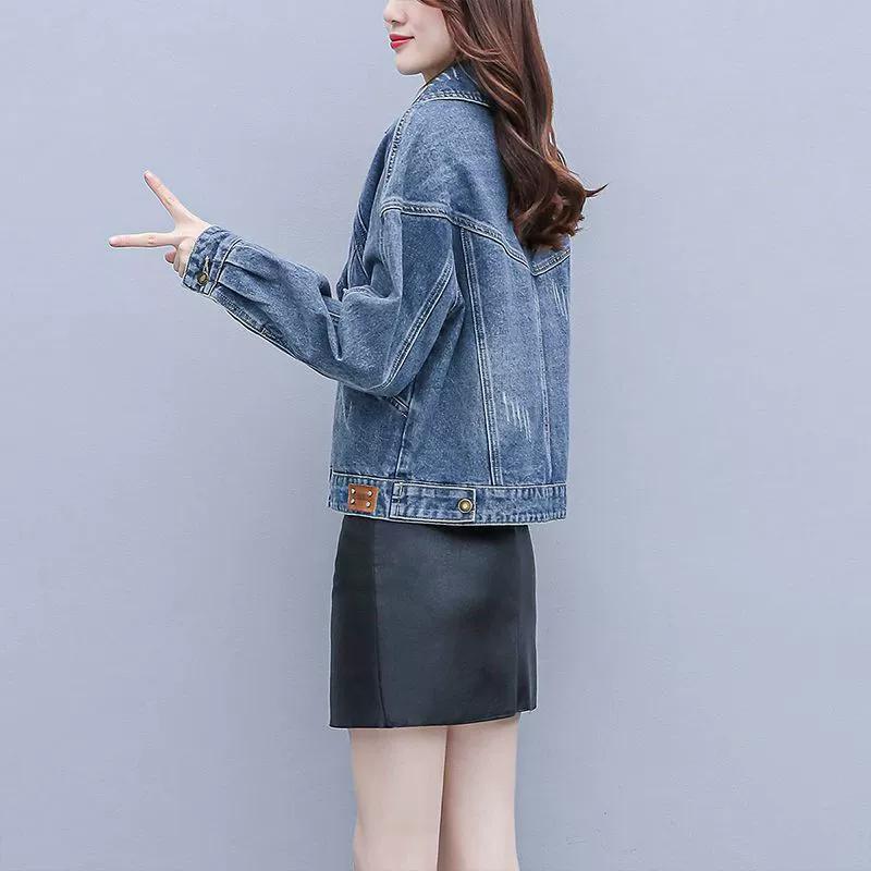 Spring and Autumn Denim Jacket Women's Short Ins Tide Spring and Autumn Korean Casual Loose and Thin All-match Jacket Top