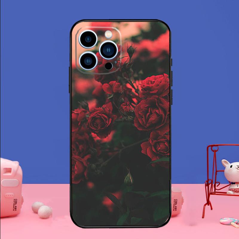 Flower Red Rose Phone Case For iPhone 17 16 15 13 11 12 14 Pro Max mini 15 16 Plus 16e 17 Air Bumper Cover