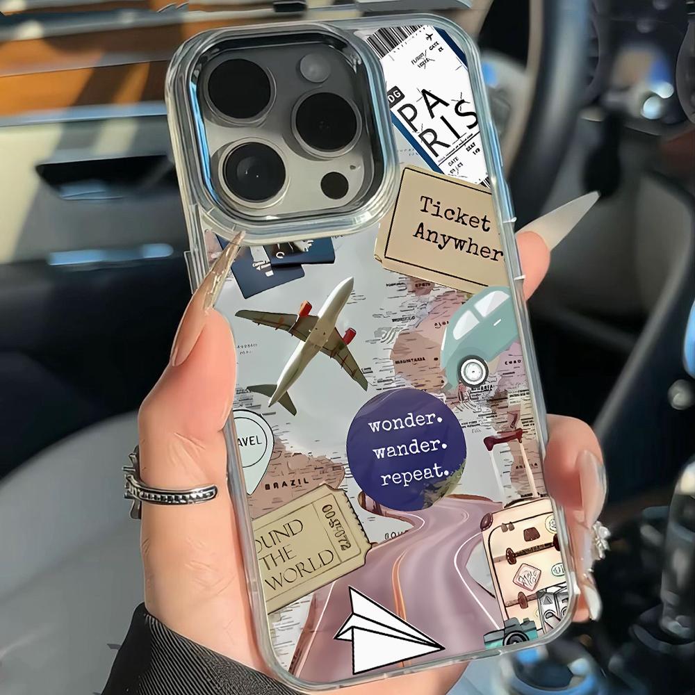 Aircraft Route Design Phone Case For Iphone 17 17E 16E 13 Plus 15 Pro Max 14 16 11 12 Reinforced Corner Anti-Drop Shell Coque