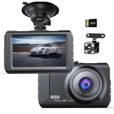 Car Dash Camera, Front and Rear Dash Camera, 2 Cameras, 3 Inch Drive Recorder,
