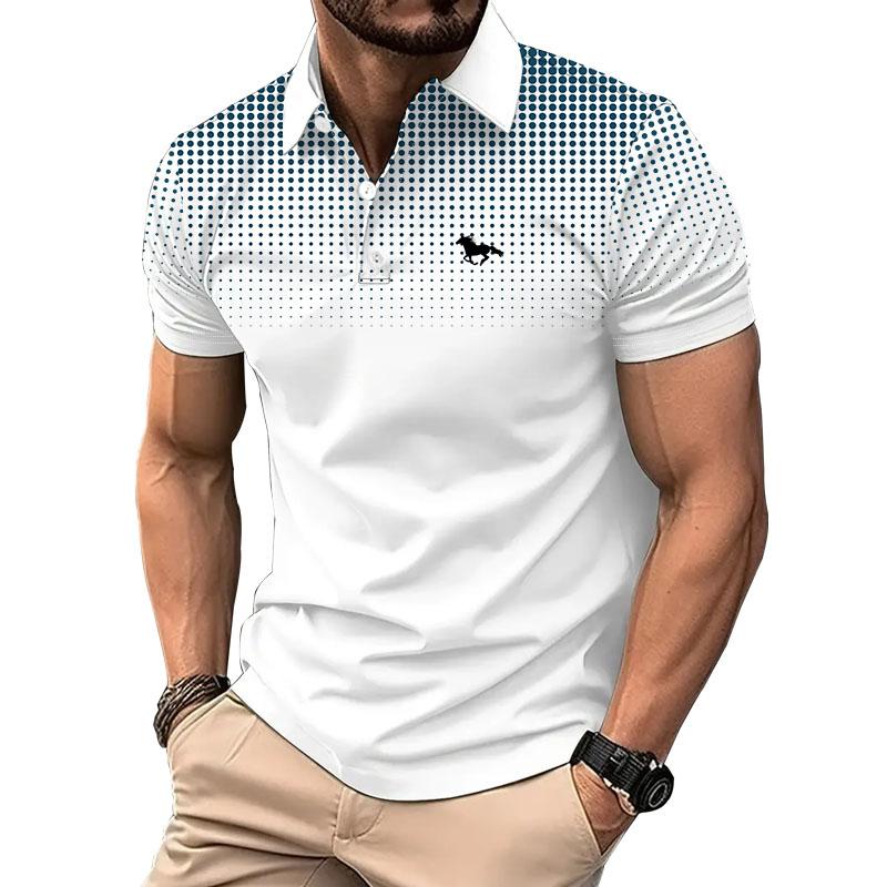New Summer Men Slim Fit Short Sleeve Sport Lapel Polo Shirt 100% Polyester Quick Drying Polo Shirt Men Business Casual Polo
