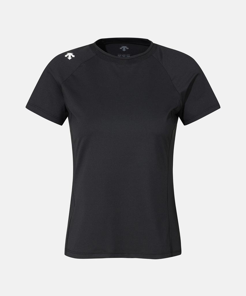 DESCENTE Women'S Slim Fit Short Sleeve T-Shirt Black Sr322Pts71