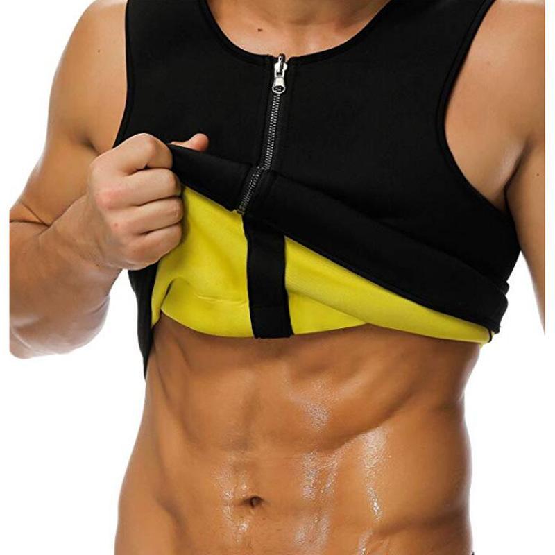 MrifDila Sweat Sauna Vest for Men Workout Waist Trainer for Loss Weight Zipper Neoprene Sauna Suit Men Workout Suit Plus Size