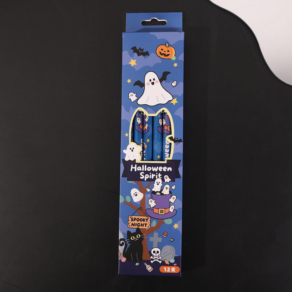 12Pcs/Set Halloween Themed Pencils For Kids Birthday Halloween Party Gift Cartoon Pumpkin Ghost Pencil For School Rewards