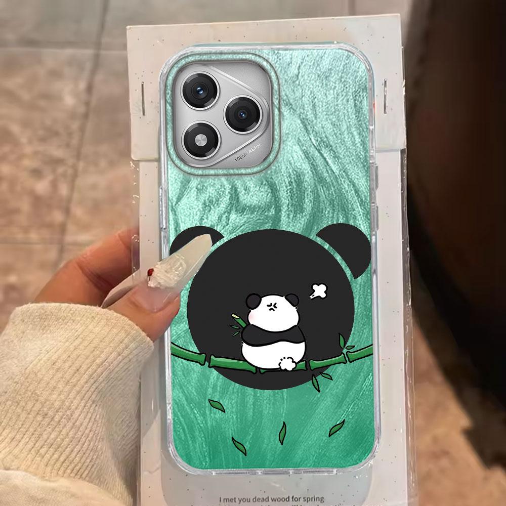 Cartoon Fun Green Panda Animals Phone Case for Honor 400 200 Pro Magic7 6 5 Lite X9a X9c X8b X8a X8c Silicone Back Shell Cover