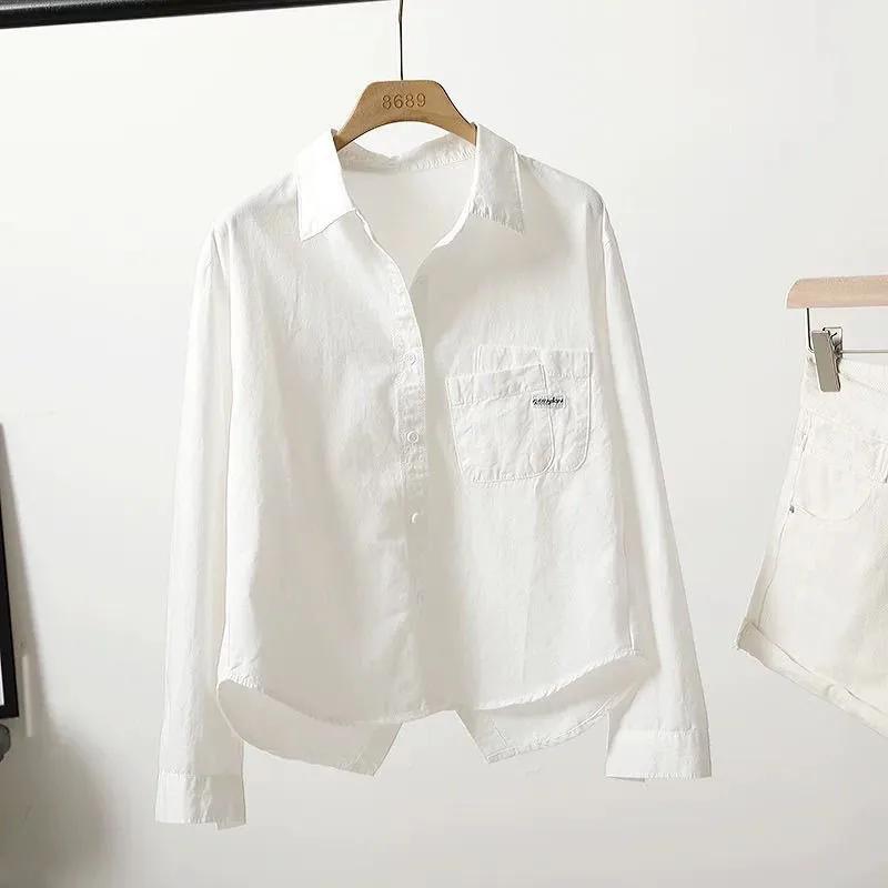 

Women s Back Split Short Shirt Design Folded Pocket Jacket Leisure Outside Female Blouse XXS