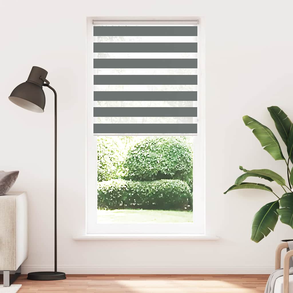 Zebra Roller Blind, Dark Grey, Fabric Width 110.9Cm, Polyester