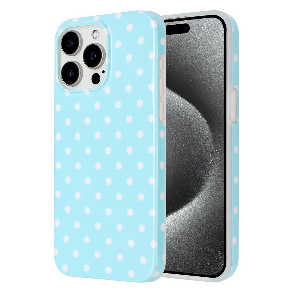 Coque pour iPhone 16 Pro Design à Pois IMD TPU Cover Arrière de Téléphone