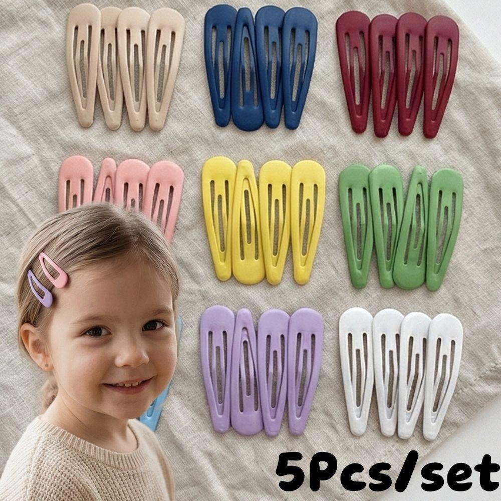 Korean Small BB Hairpins 5pcs/set Waterdrop Shape Hair Clips Sweet Colorful Hair Clips Barrettes For Girls DIY Hair Accessories