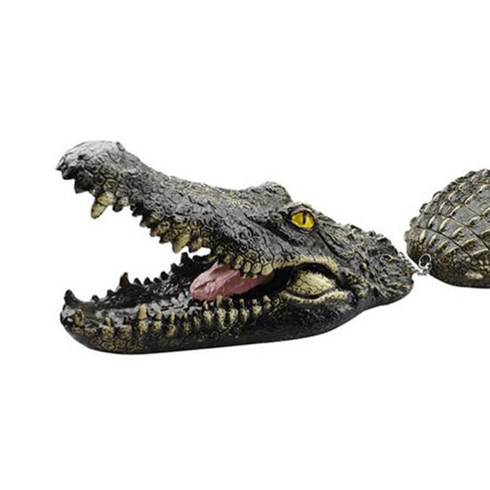Schwimmender Krokodil-Lockvogel, umweltfreundlicher, schwimmender gefälschter Krokodil-Lockvogel für den Teich, realistische Krokodil-Pool-Statue, ungiftige dekorative Krokodil-Skulptur