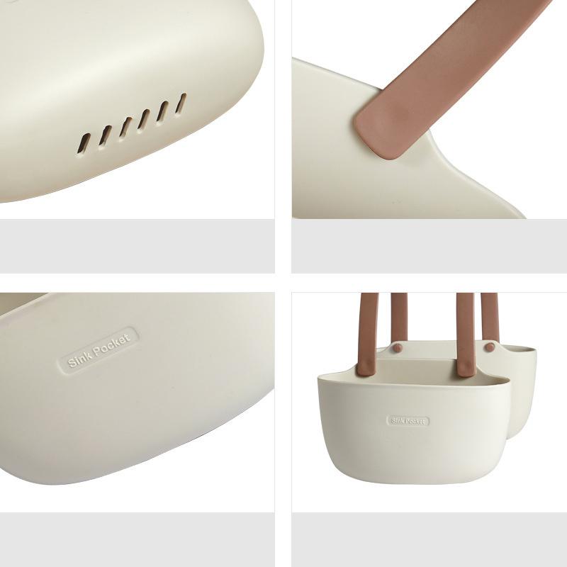 Kitchen Two-sided Sink Drain Basket Faucet Hanging Type Storage Basket Cleaning Tool Sponge Drainage Rack Kitchen Accessories