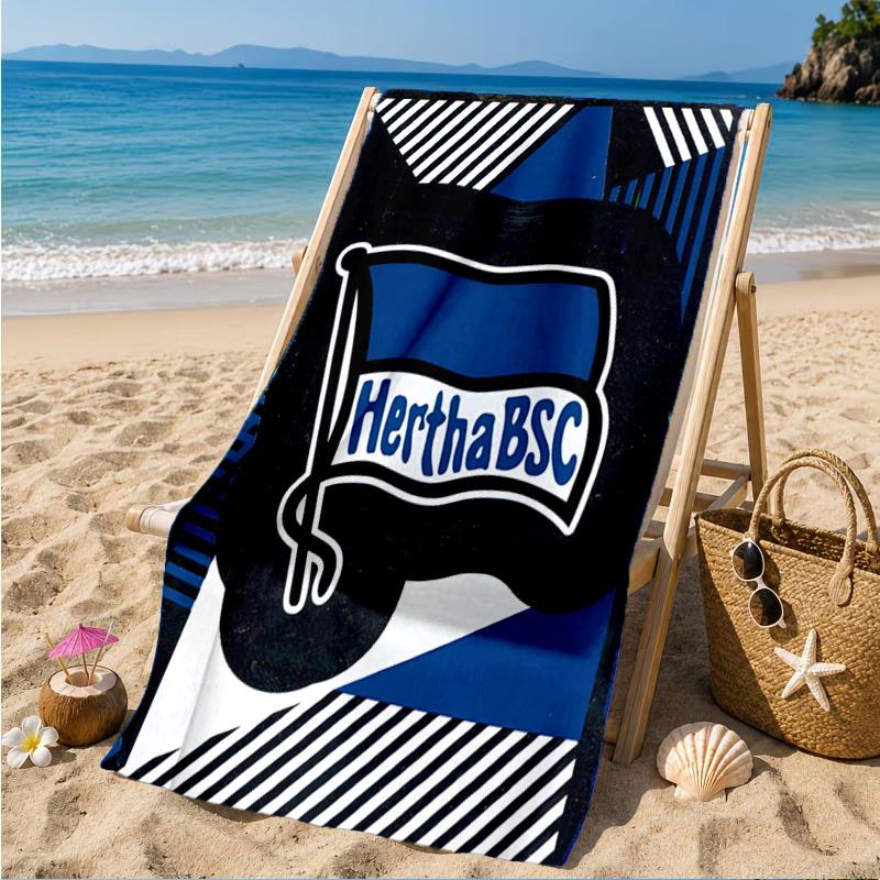 Hertha Bsc Berlin Crest Beach Towel, Quick-drying, Easy To Care For, Suitable for Both Fitness and Beach Vacations,Sports Essential