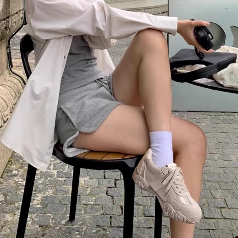 Soft leather inner height increase women's shoes platform German training shoes women's 2025 new spring and summer sports and leisure shoes little w