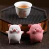 Purple Clay Tea Pet Pig Piggy Figurine Mini Pig Ornament Attract Wealth Feng Shui Sculpture Home & Office Decoration Collection