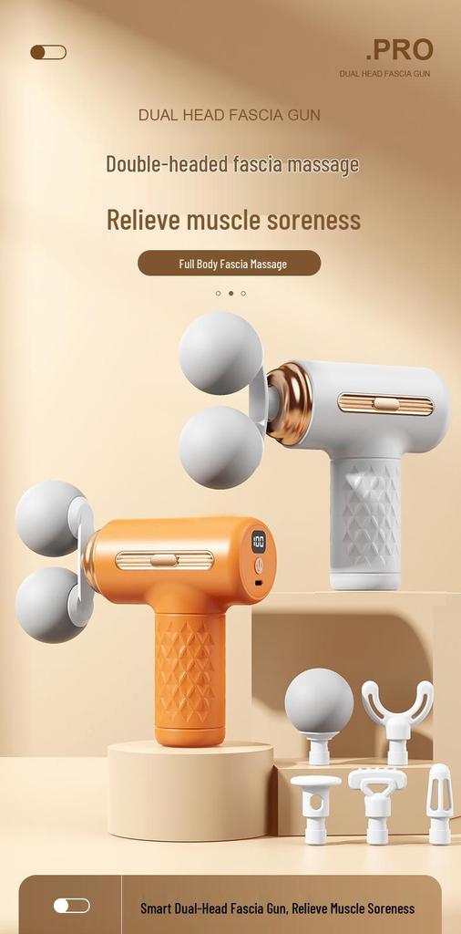 Handheld Angled Fascia Gun: Full Body Electric Massager for Waist, Back, Shoulder, and Neck.