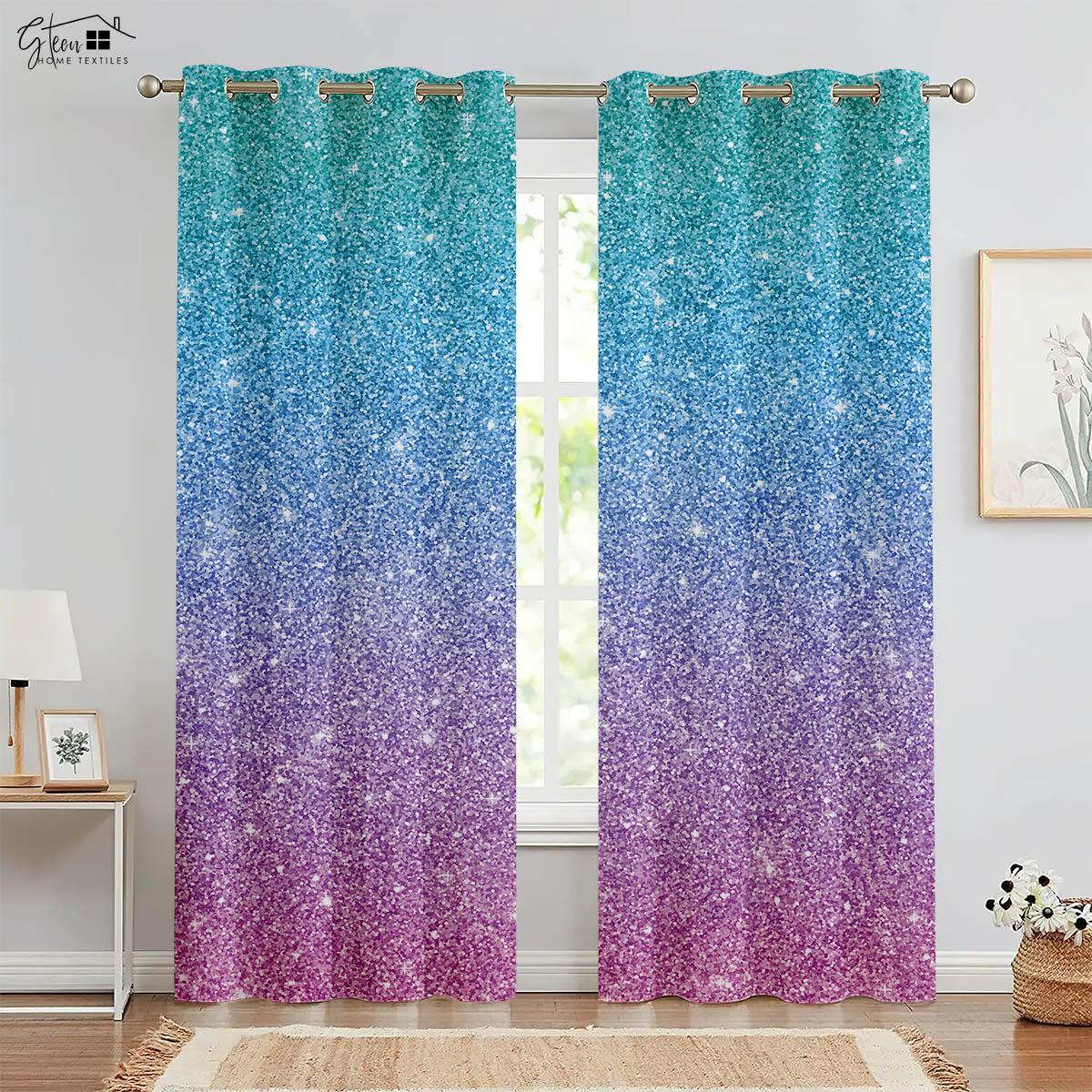 Regenbogenfarben Feuerwerk Druck Vorhänge Kinder Kinderzimmer Fensterdekoration Vorhänge Schlafzimmer Wohnzimmer Küche Vorhänge 2 Stück W50xH130(CM)x2PCS&Rod pocket
