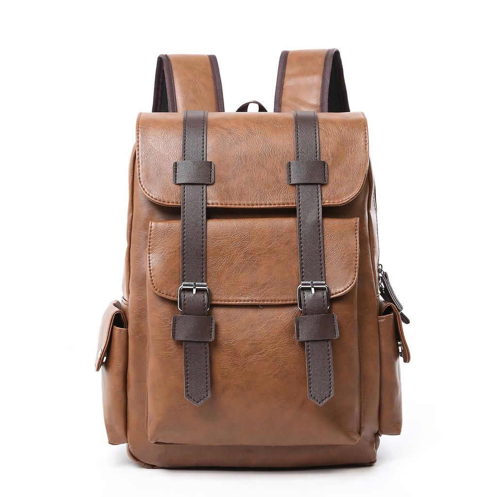 Schulrucksack große Kapazität weiches PU-Leder Rucksack Freizeit Business Computertasche Schüler Schulrucksack Reiserucksack