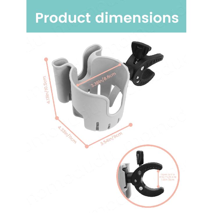 1PC 2-in-1 Universal Stroller Water Cup Holder With Phone Holder Universal Bottle Holder For Wheelchair Stroller Accessories Cup Holders 5