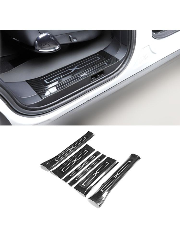 Carbon Fiber Car Welcome Pedal For Tesla Model X 2017-2025 Auto Threshold Cover Stickers Door Shell Patch Protective Accessories