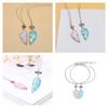 Trendy Geometric Alloy Necklace Set For Best Friends Shiny Heart Pendant