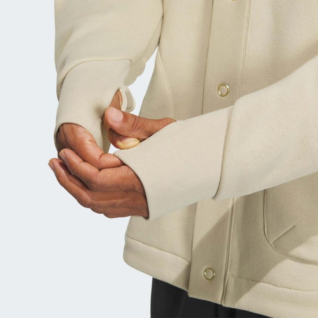 Adidas All Szn Oversized Cardigan Solid Color Letter Logo Embroidery Detail Long Sleeve Knit Sweater Men cardigans Prairie-Brown IY4281