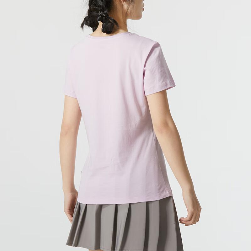 Puma Letter Print Casual Loose Breathable Short Sleeve T-Shirt Women Tops Light-Pink 682127-60