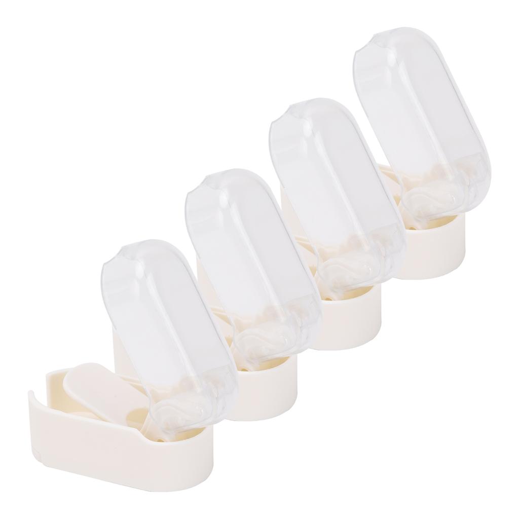 4pcs Wall Mounted Tooth Brush Case Clear Non Punched Self Adhesive Hanging Tooth Brush Cover Cap for