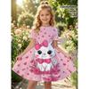 Girls 3D Print Dresses Kids Girl Party Short Sleeve Princess Dress Tank 3D Cute Animals Print Dress