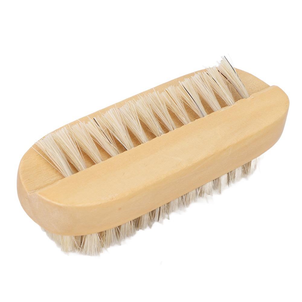 Wooden Nail Cleaning Brush Double Sided Two-sided Double Sided Nail Scrubber Toenail Cleaning Brush Salon Daily Use светло-серый