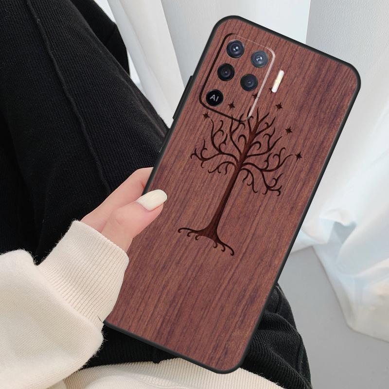 Tree Flower Bamboo Wood Case For Oppo A40 A60 A80 A5 Pro A15 A16 A17 A57 A77 A94 A74 A54 A76 A96 A18 A38 A58 A78 A98