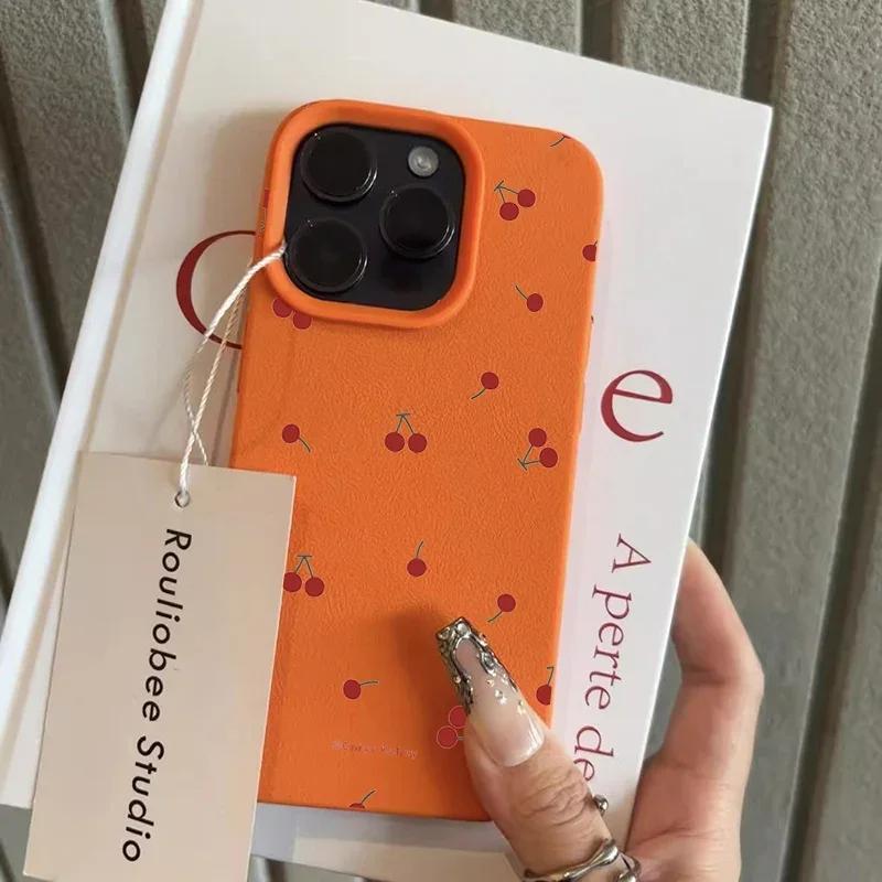 Cute Cartoon Cherry Lichee Phone Case For iPhone 16 15 14 13 12 11 Pro Max XS X XR 7 8 Plus Mini SE 2020 2022 Mobile Funda