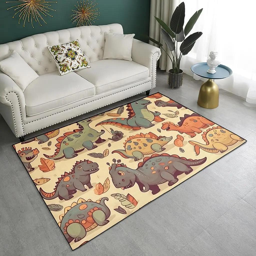 Cartoon dinosaur carpet children's room bedside soft non-slip floor mat game crawling floor mat home decoration carpet door mat