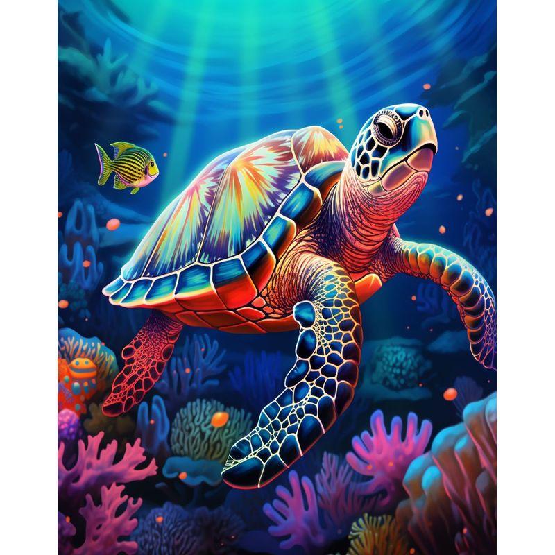 

Полная квадратная алмазная вышивка, мозаика с животными, алмазная картина, морская черепаха, вышивка крестом, стразы, настенный декор Full Round 20x30CM