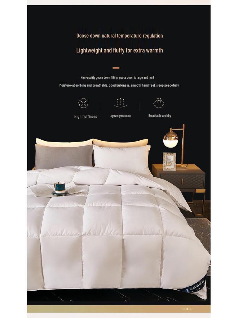 Útulná podzimní/zimní silná péřová přikrývka - Jednolůžková a dvoulůžková, Jednobarevná, Peří-hedvábné jádro