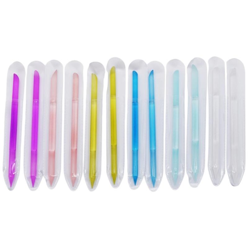 12Pcs Glass Cuticle Pusher Manicure Stick Double Sided Cuticle Trimmer Crystal Cuticle File Glass Cuticle Stick Filling 1