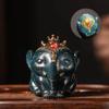 1PC Resin Small Elephant Tea Pet High Temperature Discoloration Tea Set Accessories Tea Table and Tray