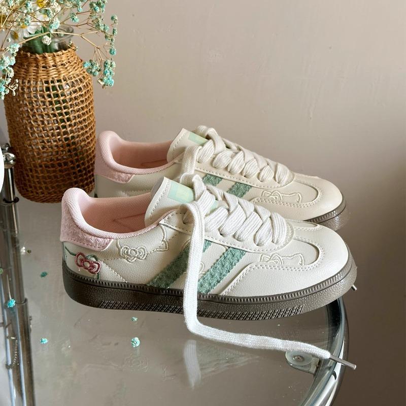 

Нишевый цвет гуавы hello kitty милые маленькие белые туфли школьницы летние универсальные кеды 40