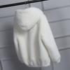 Casaco de Inverno Feminino Coreano Curto Feminino Quente Solto de Pelúcia com Capuz Espesso Casaco Sobretudo Pele Artificial