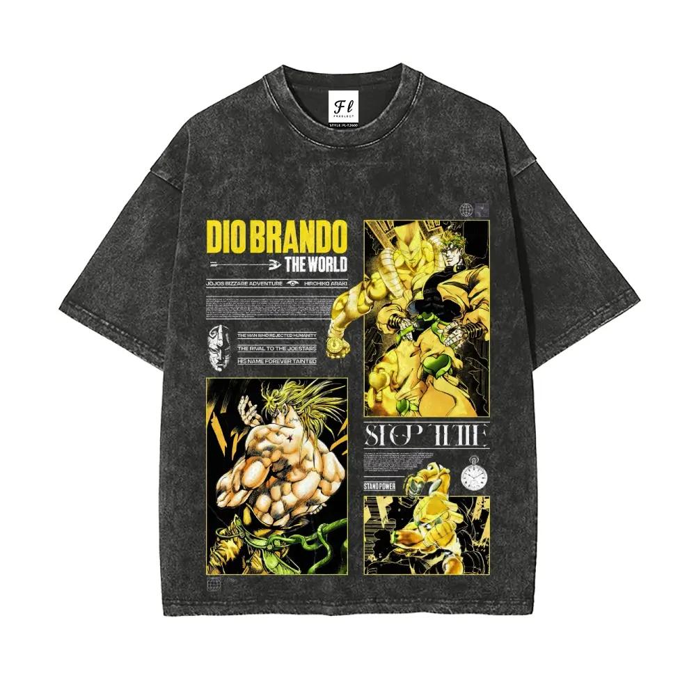 

Дио Брандо JoJo s Bizarre Adventure Футболка Аниме Y2k Стиранная Футболка Летняя Оверсайз С Коротким Рукавом Хлопковые Футболки Топ Мужская Одежда S чёрный