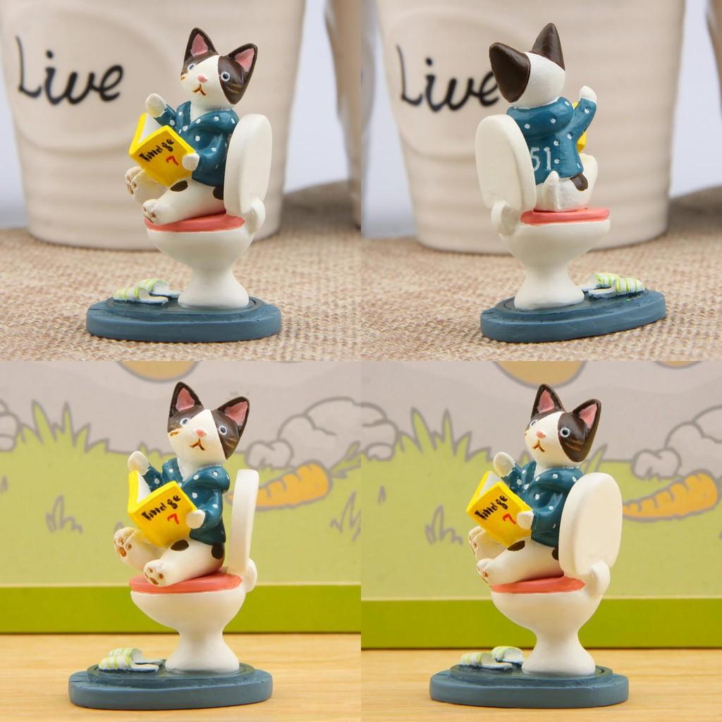 Read Resin Book Cat Action Figures Model Toy Cartoon Tabletop Decoration Gifts