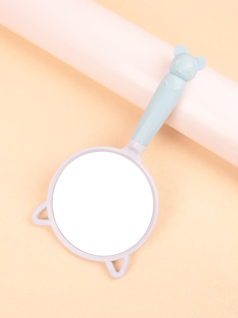 1pc creative design portable circular makeup mirror with handle, compact women's makeup mirror tool Special for real hair wigs