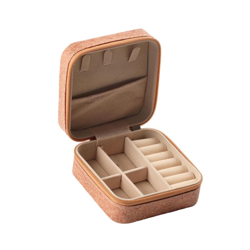 Retro Portable Cork Jewelry Box for Earrings, Rings & Necklaces