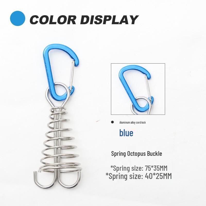 Outdoor Camping Tent Wind Rope Hook with Octopus Buckle and Deck Gap Fixing Nail