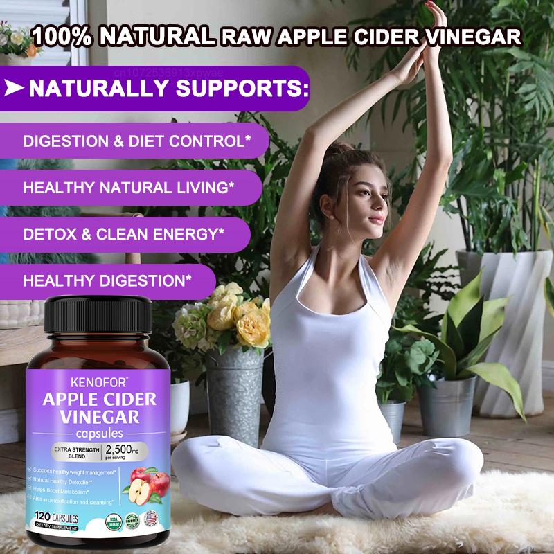 Apple Cider Vinegar, Ceylon Meat, Green Tea 120 Veggie Capsules Dietary Supplement