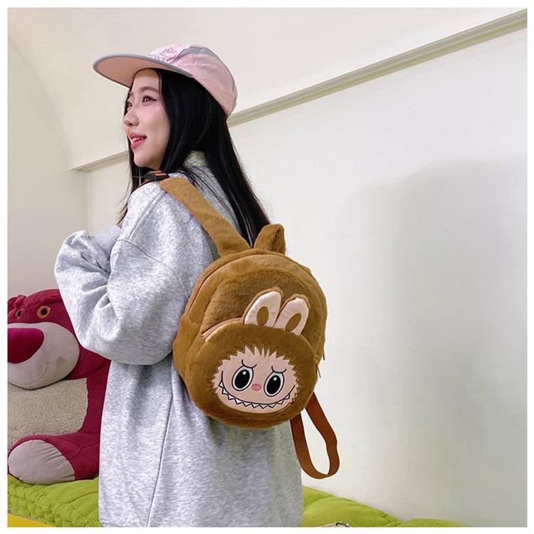 Double Backed Canvas Crossbody, Loose Change Plush Bag, Doll, Children's Backpack