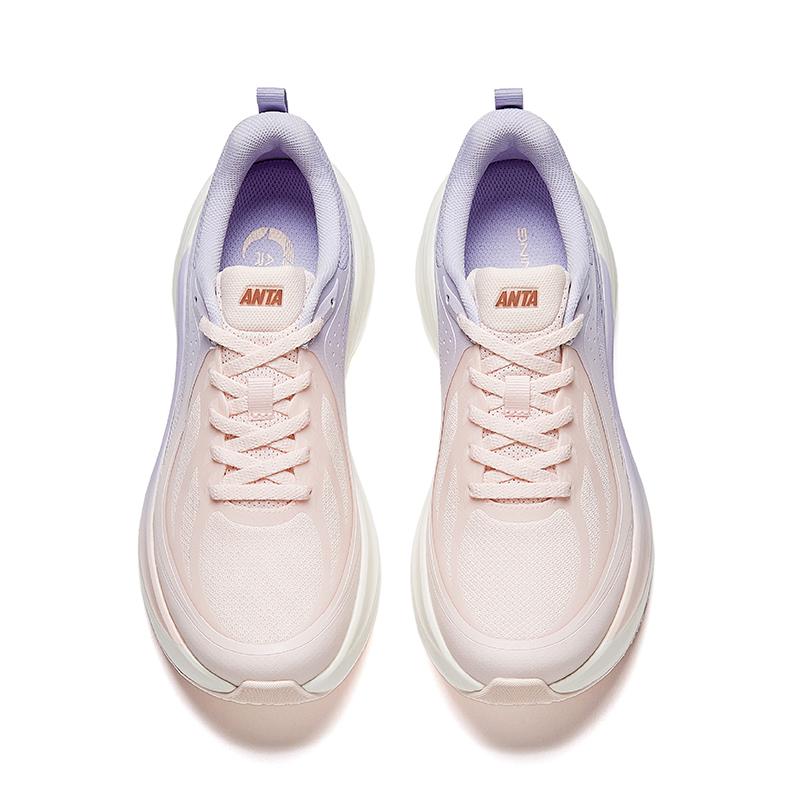 New Anta Leaf 1.0 Slip Resistant Abrasion Resistant Low top Casual Running Shoes Women's Pink White Purple 122545535-5